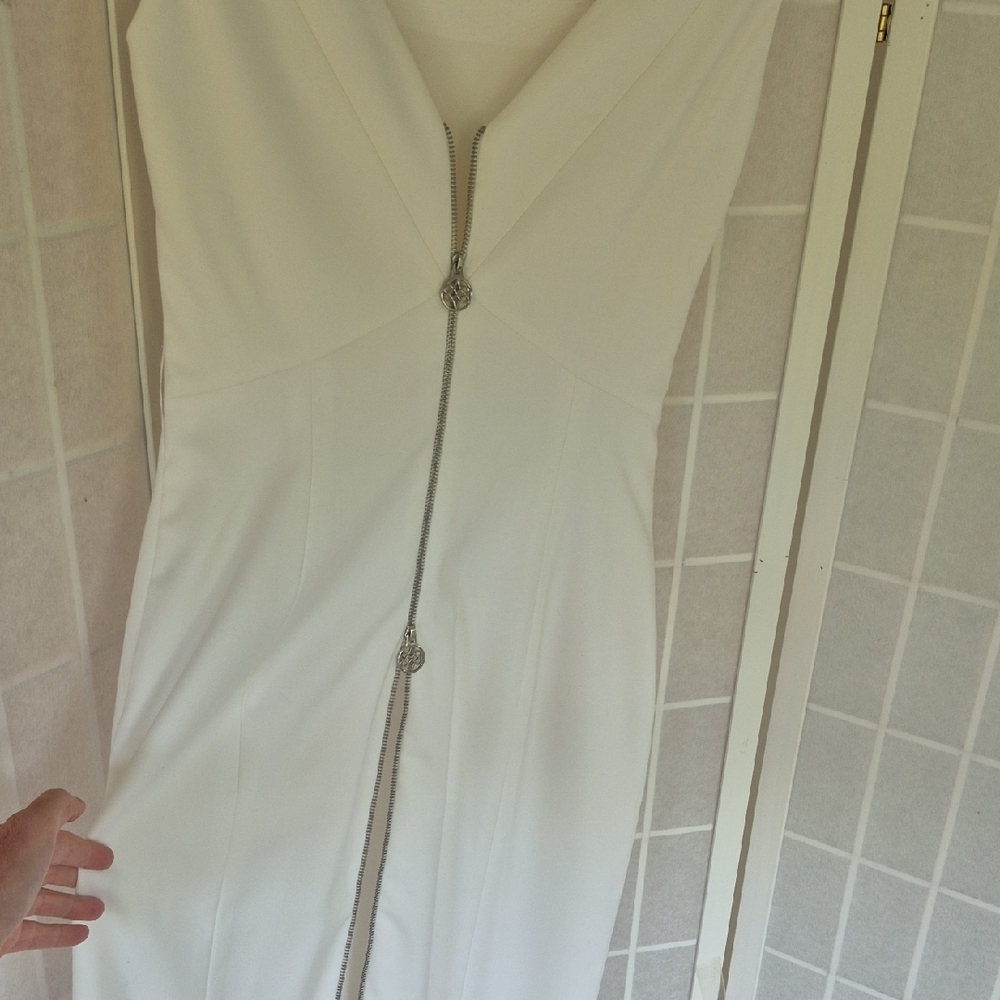 ANTONIO MELANI White Cap Sleeve Midi Dress - Picture 7 of 10